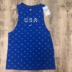 Nike Blue USA Graphic Tank Top